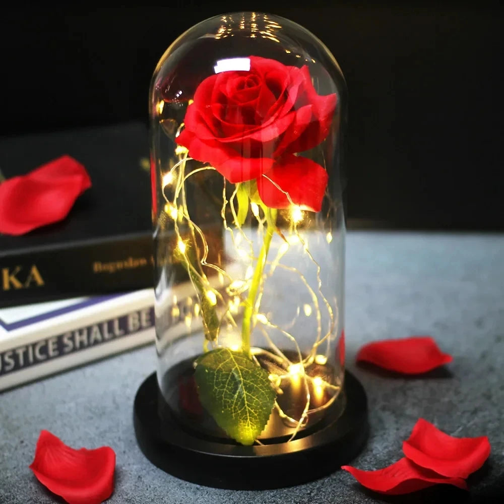 Eternal Rose LED Glass Dome Wedding Gift