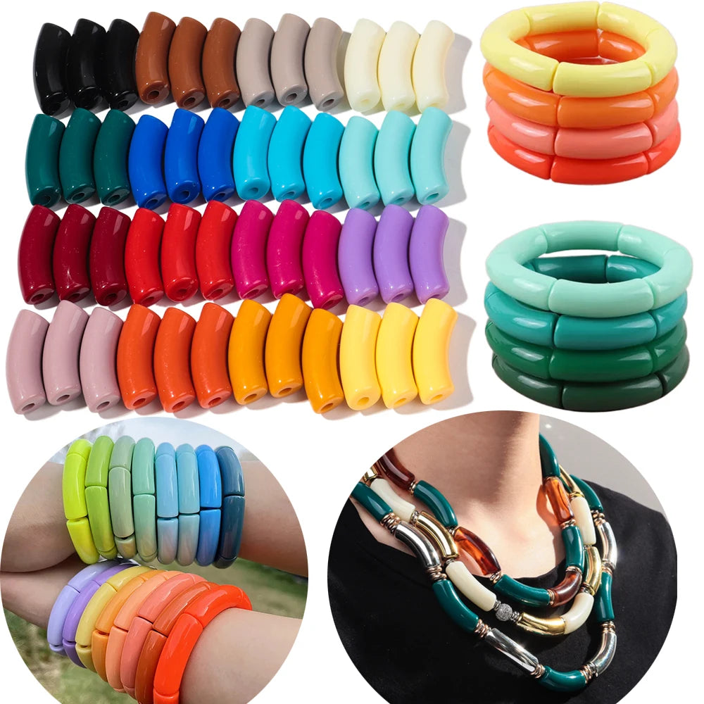 Acrylic Bamboo Tube Bead Set