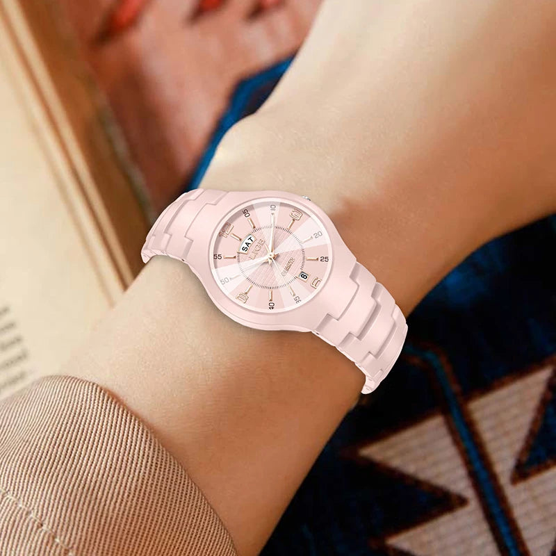 LIGE Ceramic Date Ladies Watch