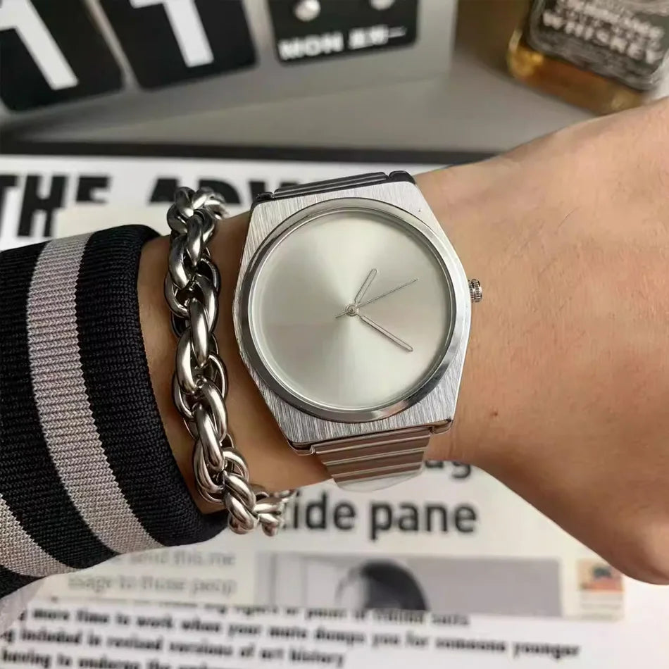 Unisex Steel Bracelet Quartz Watch Slim