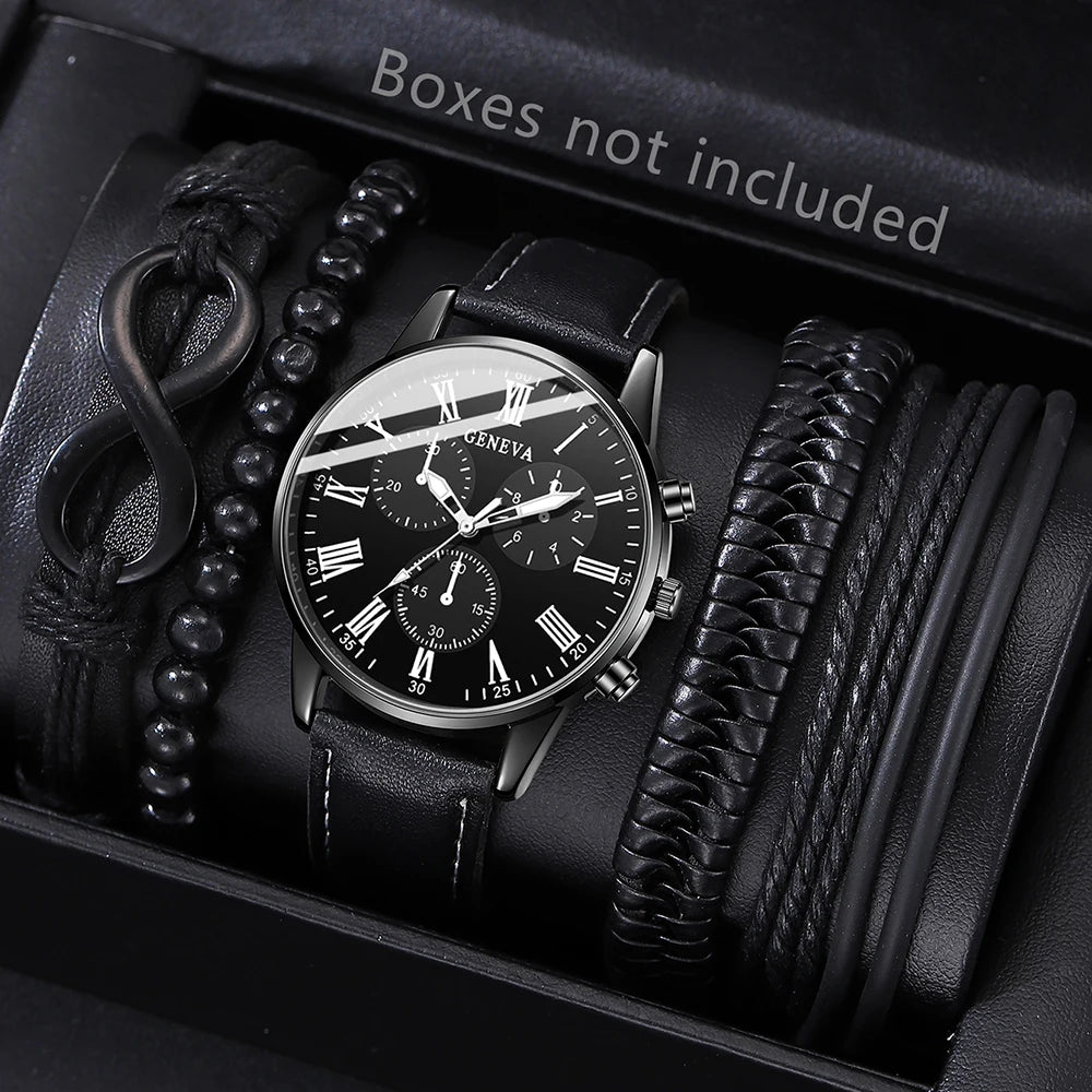 Men's Hip Hop Watch & Bracelet Set