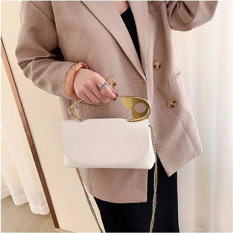 Women's PU Chain Flap Mini Crossbody Bag