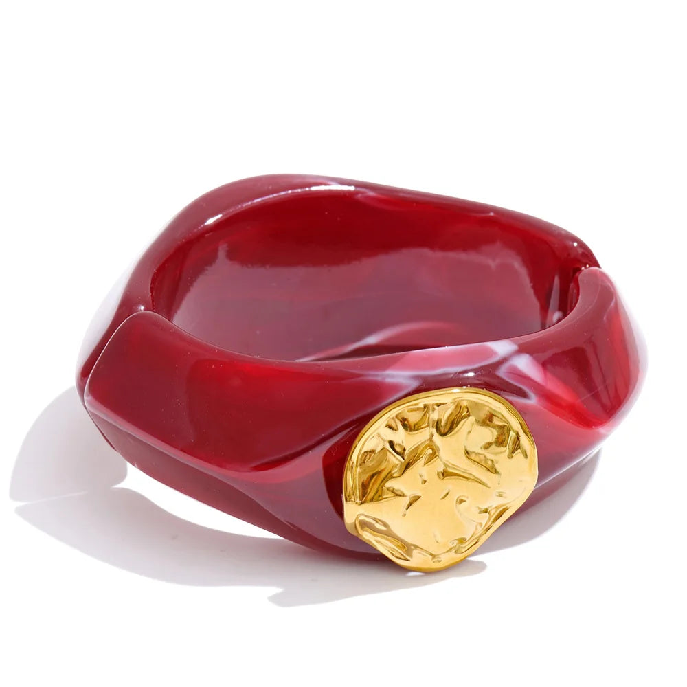 Resin Wide Bangle Bracelet