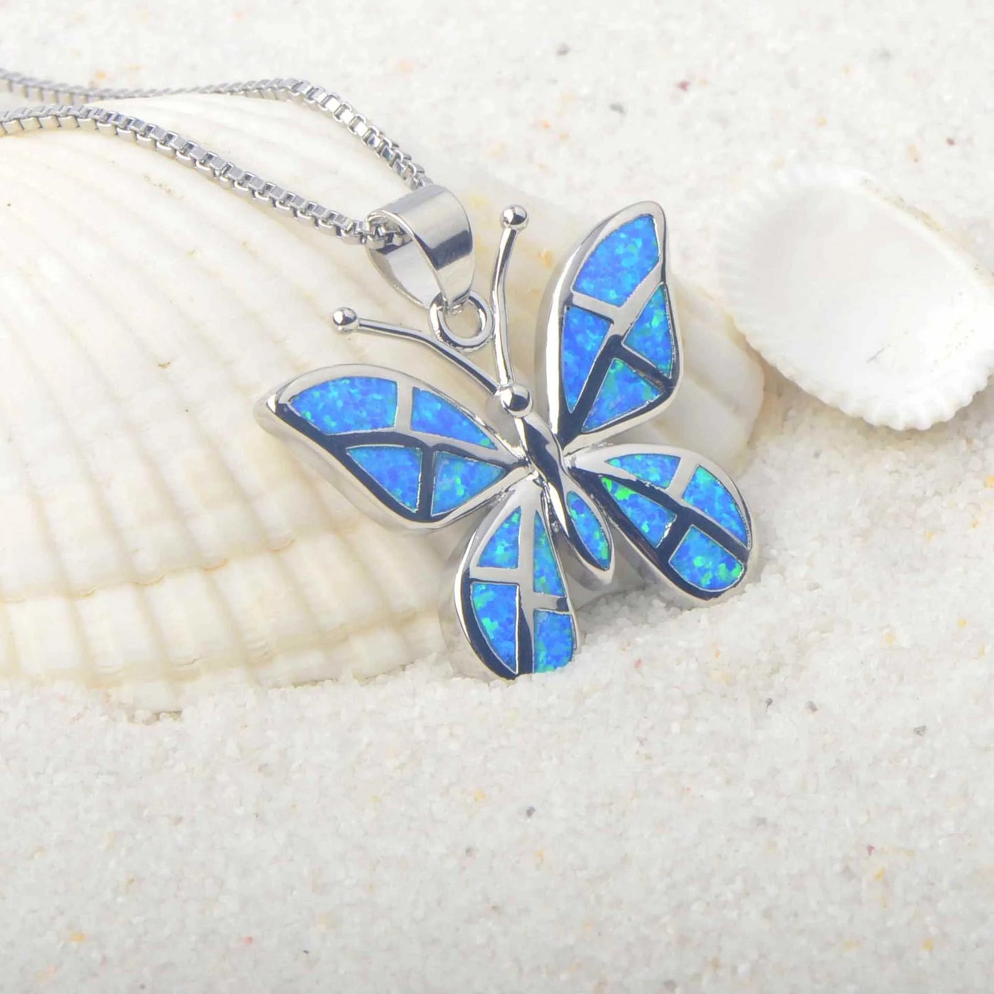 Butterfly Opal Pendant Necklace