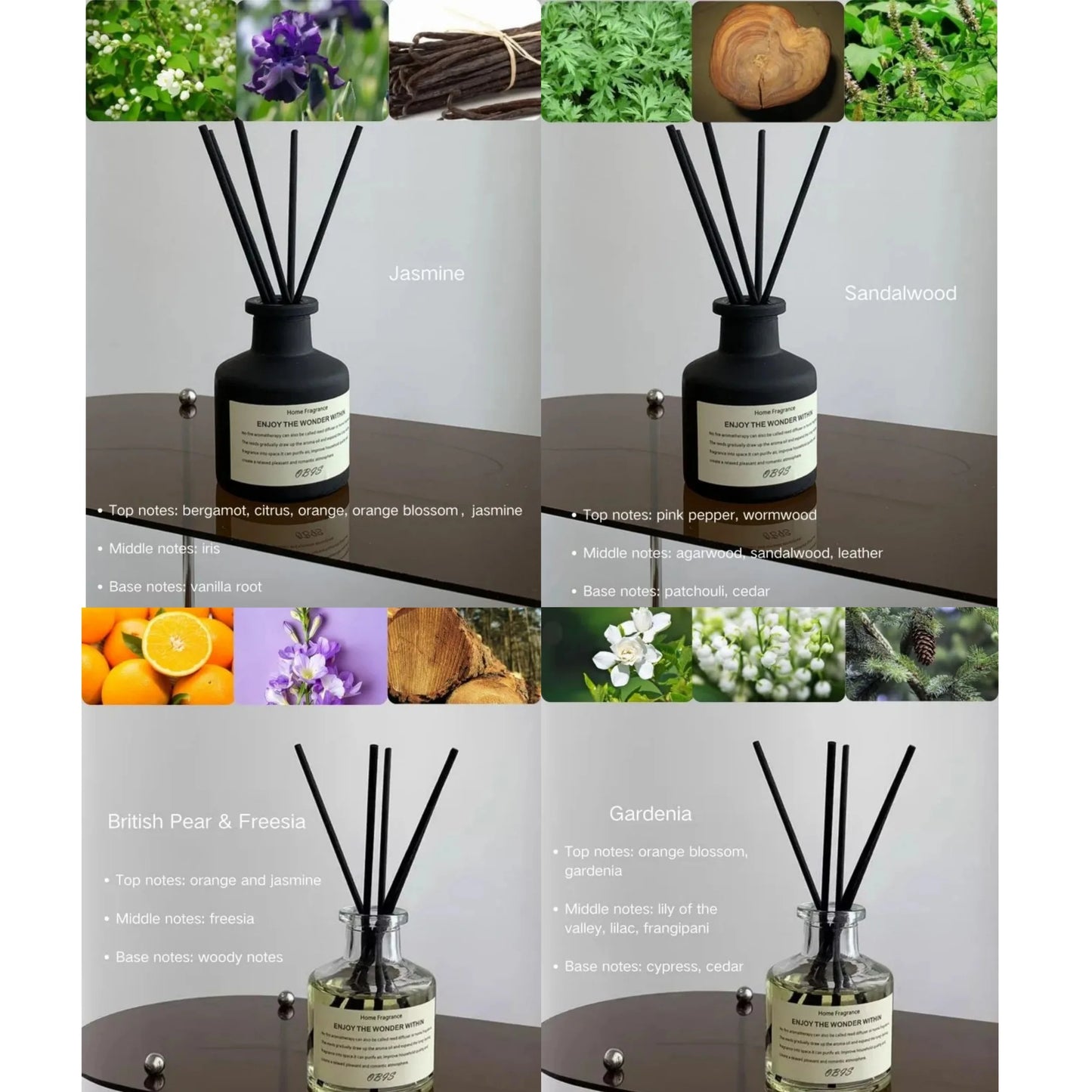 Reed Diffuser Jasmine Freesia Home Freshener 50ml