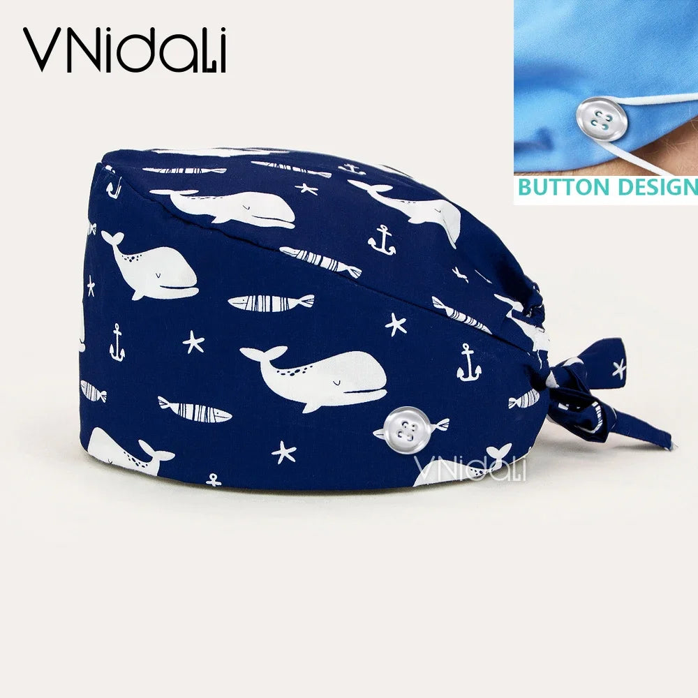 Scrub Cap with Button