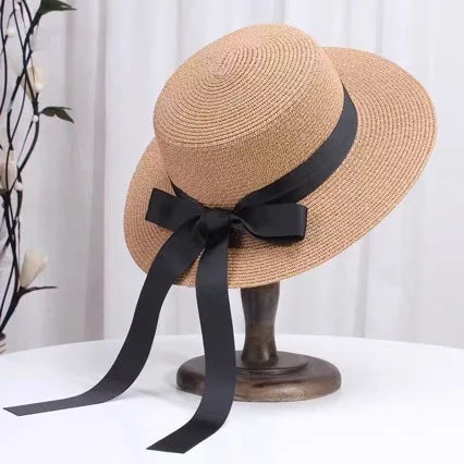 Straw Bow Fedora Sun Hat