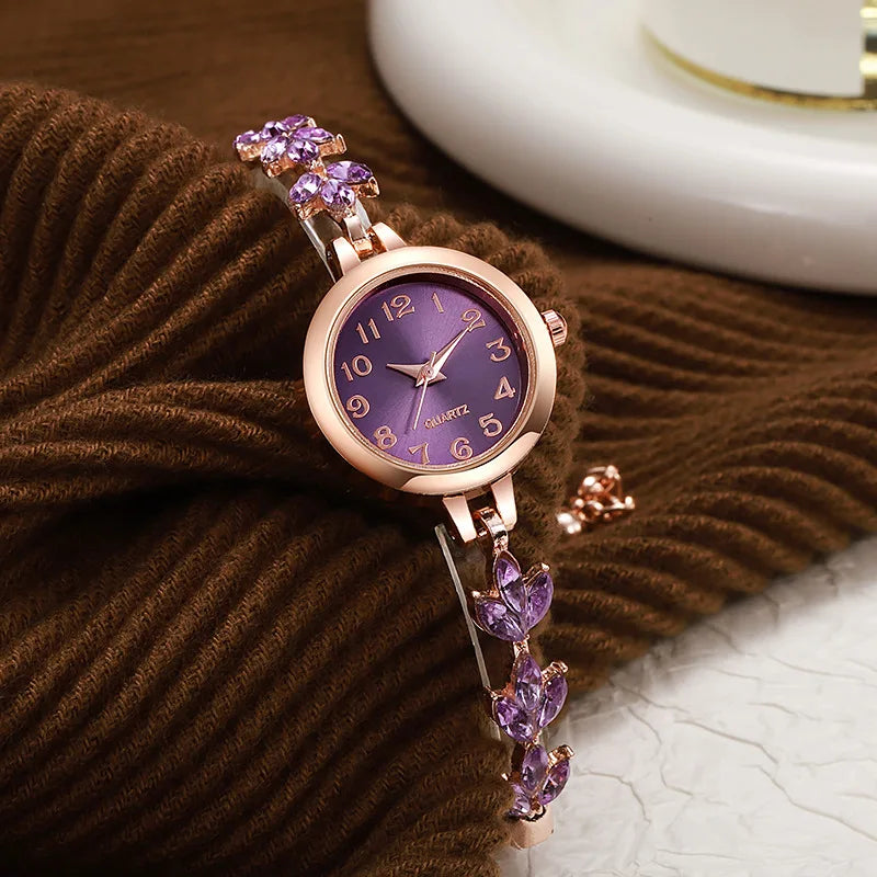 Women's Arabic Dial Rhinestone Quartz Watch
