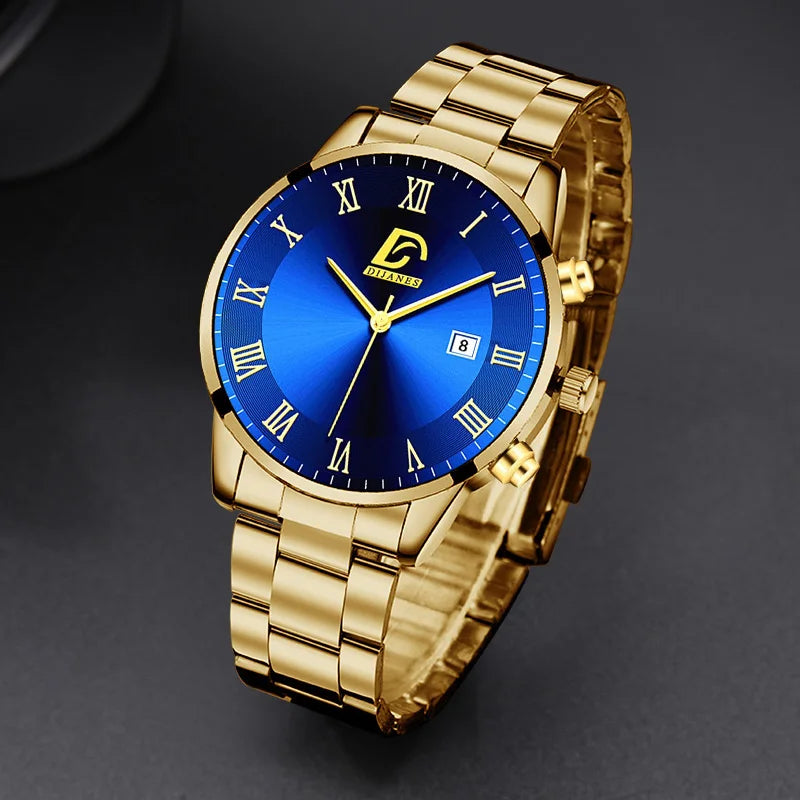 Men's Gold Minimalist Business Quartz Watch
