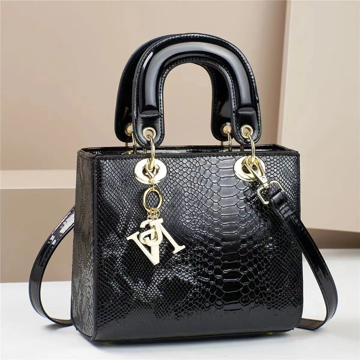 Women's Bright Leather Crossbody Shoulder Bag