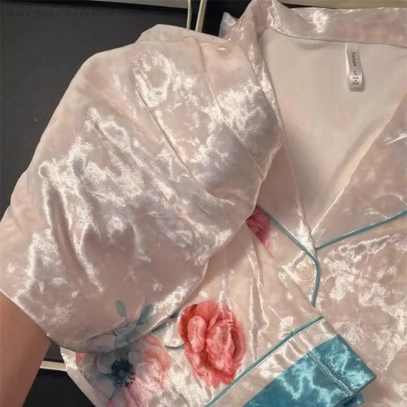 Women's Velvet Floral Pajama Set
