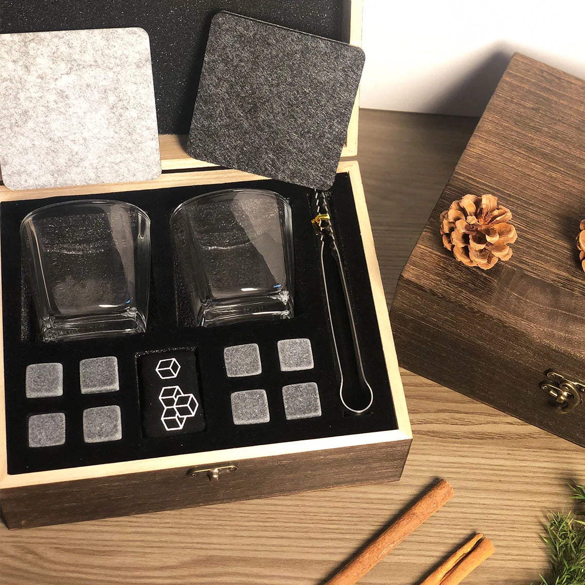 Whiskey Granite Stones Glass Set Men Gift