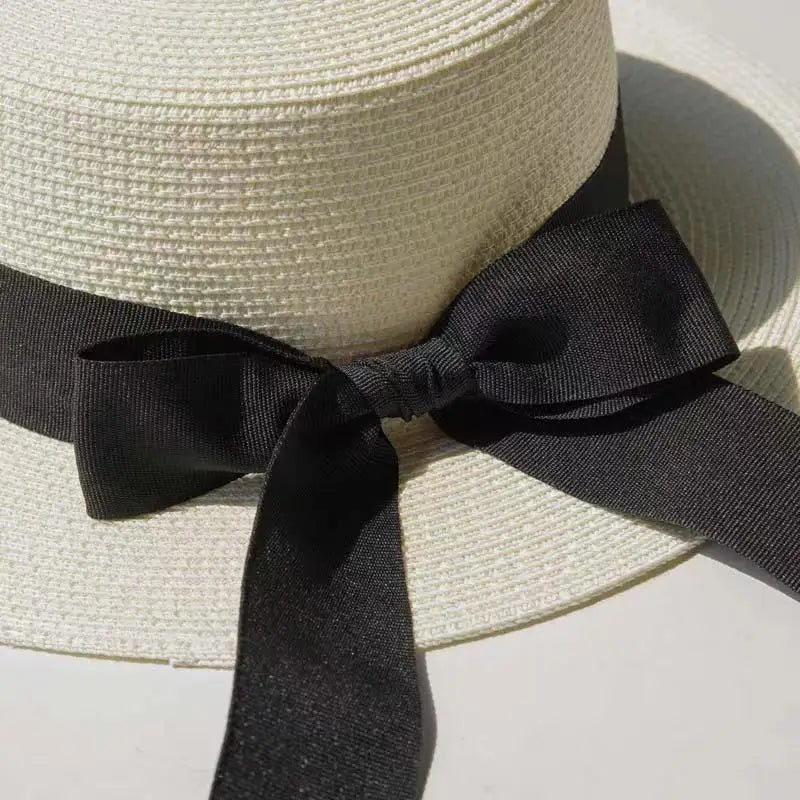 Straw Bow Fedora Sun Hat