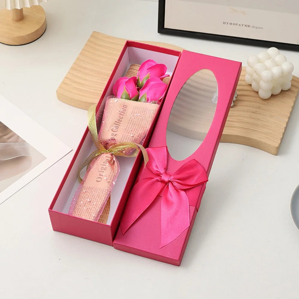Rose Bouquet Gift Box Bow Decor Teacher