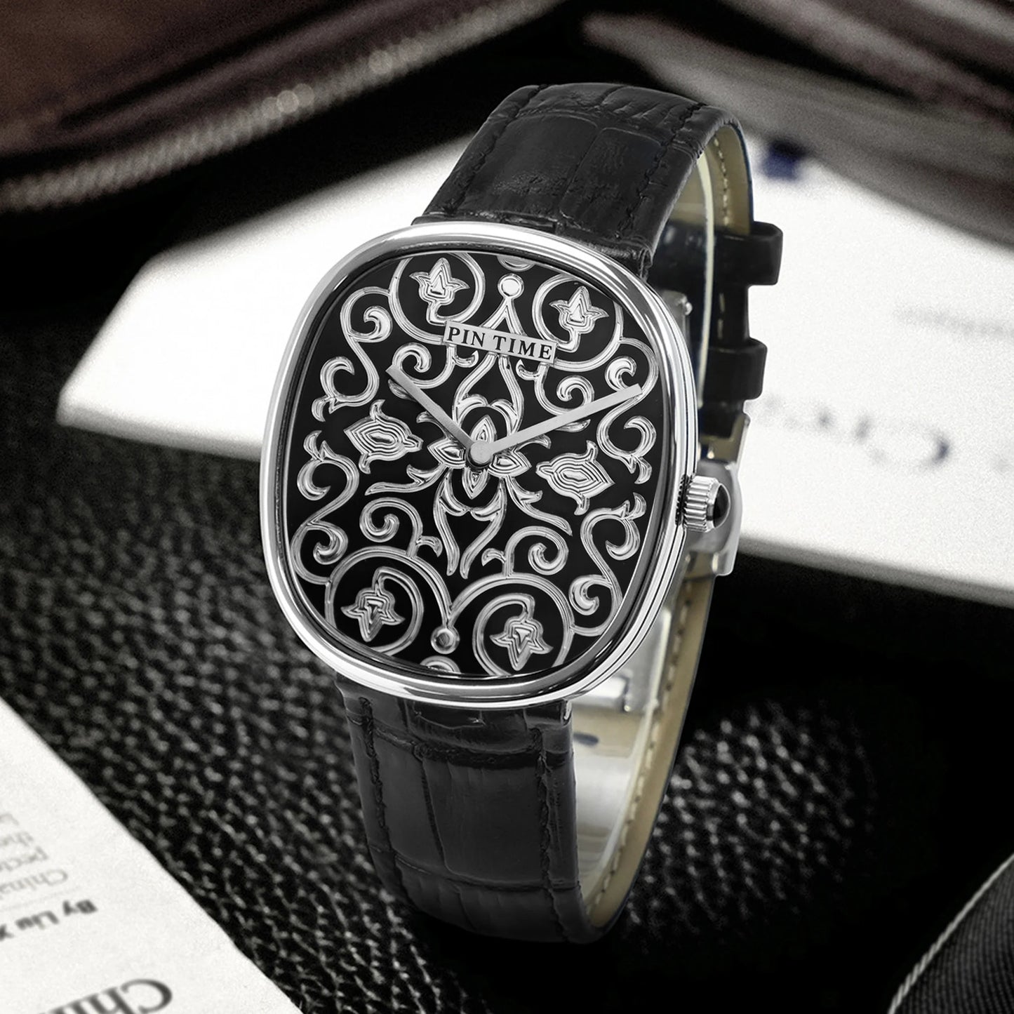 Oval Leather Watch Men