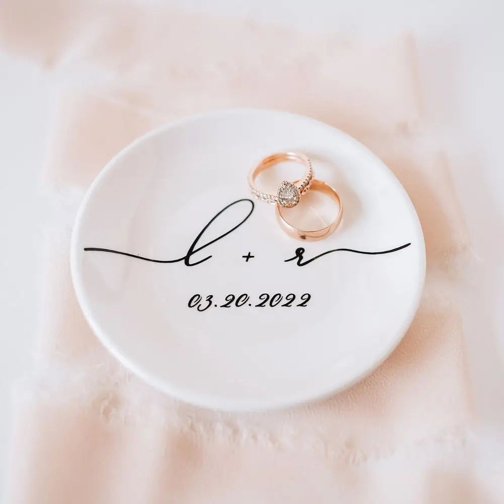 Ceramic Ring Jewelry Tray Wedding Gift