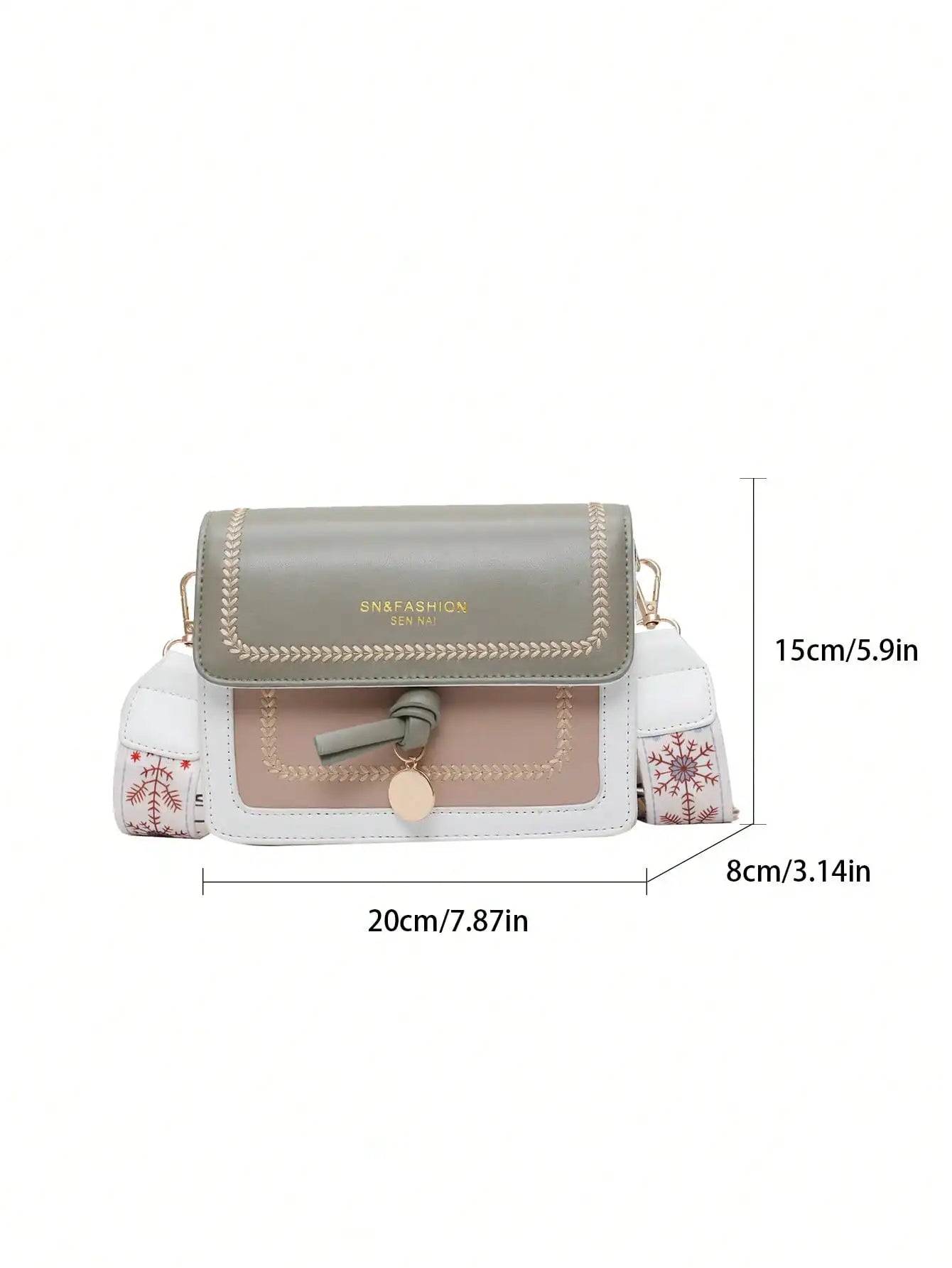 Women's Contrast Color Small Square Crossbody Bag