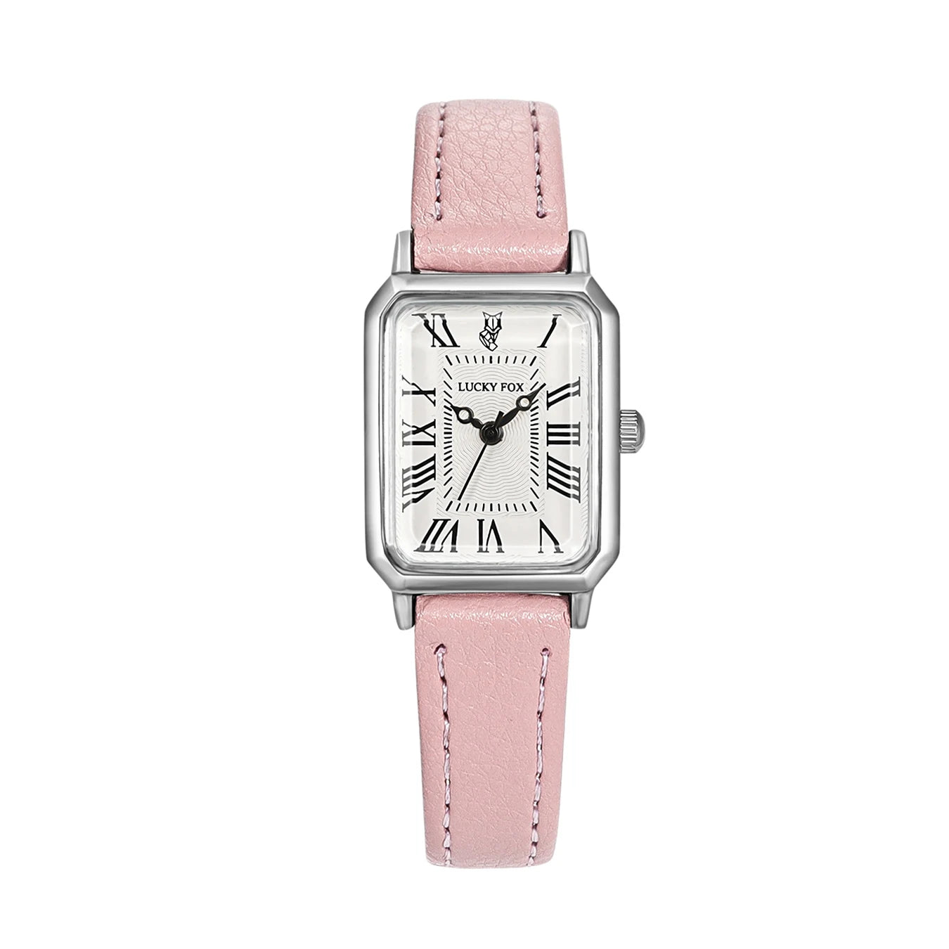 Women's Rectangle Roman Dial Leather Quartz Watch