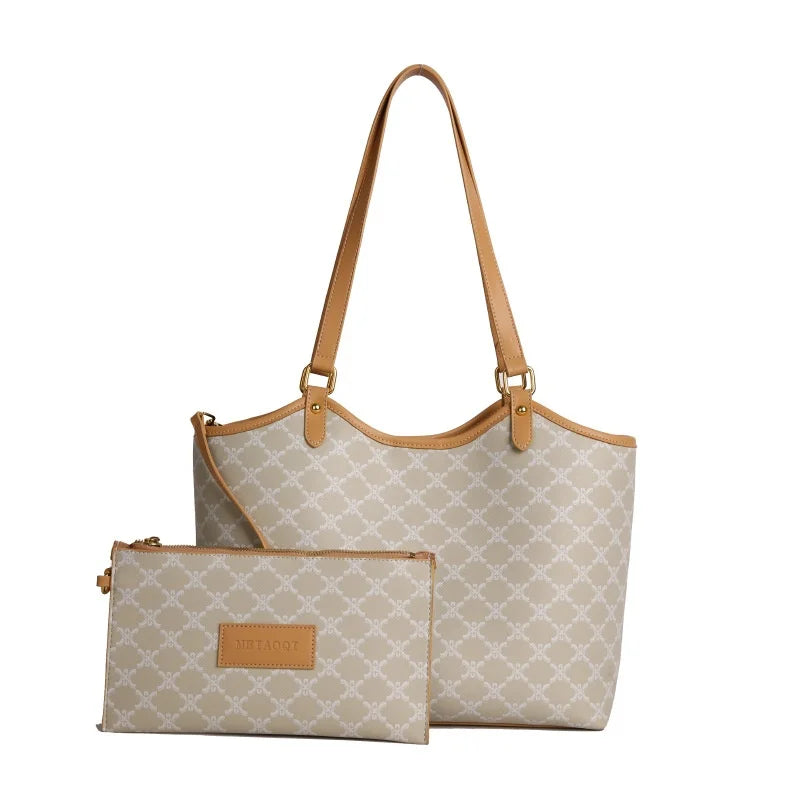 Geometric Pattern Shoulder Tote Bag