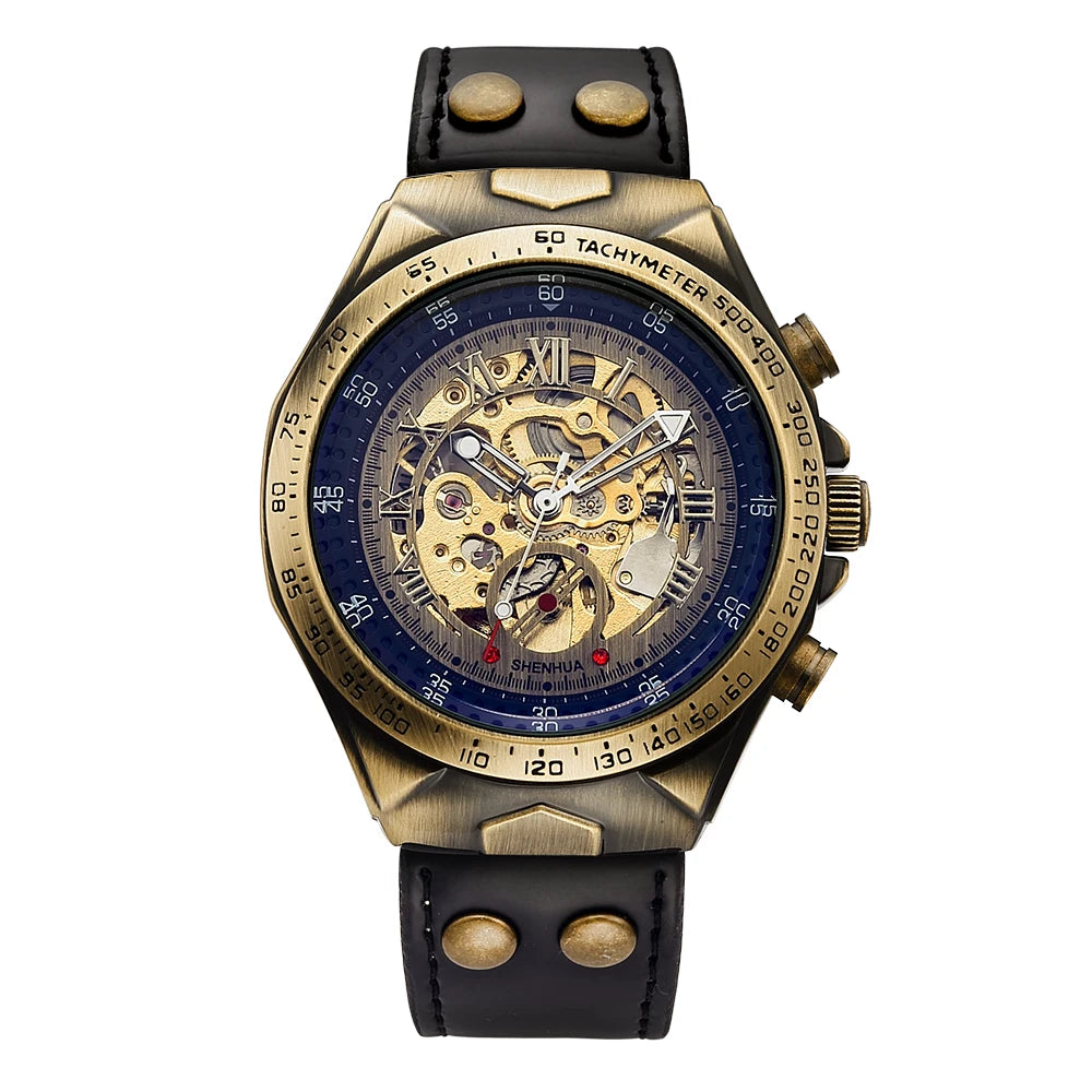Men's Retro Leather Mechanical Watch