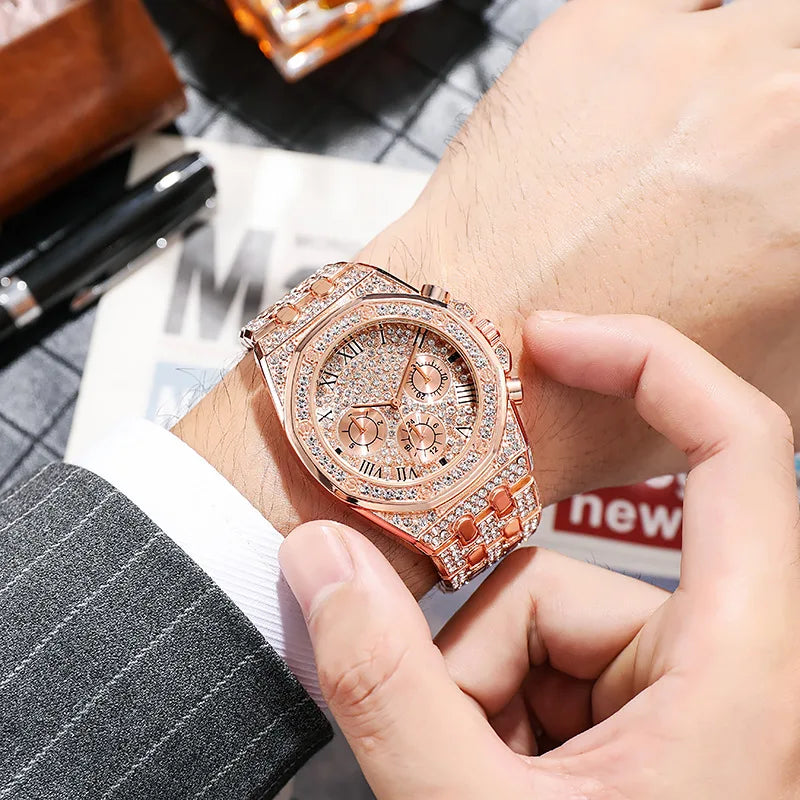 Crystal Gold Men Watch