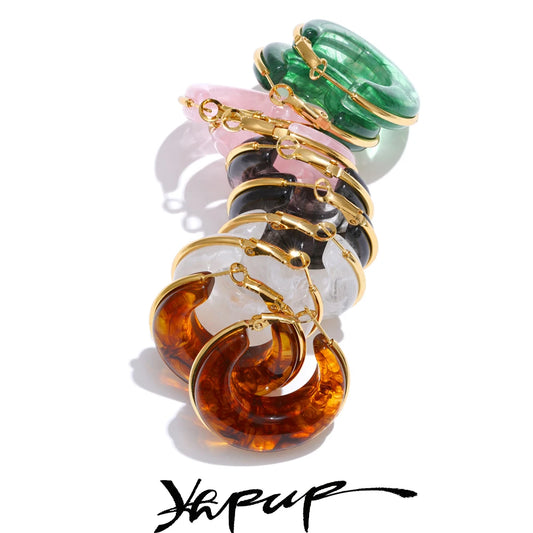 Chunky Acrylic Hoop Earrings