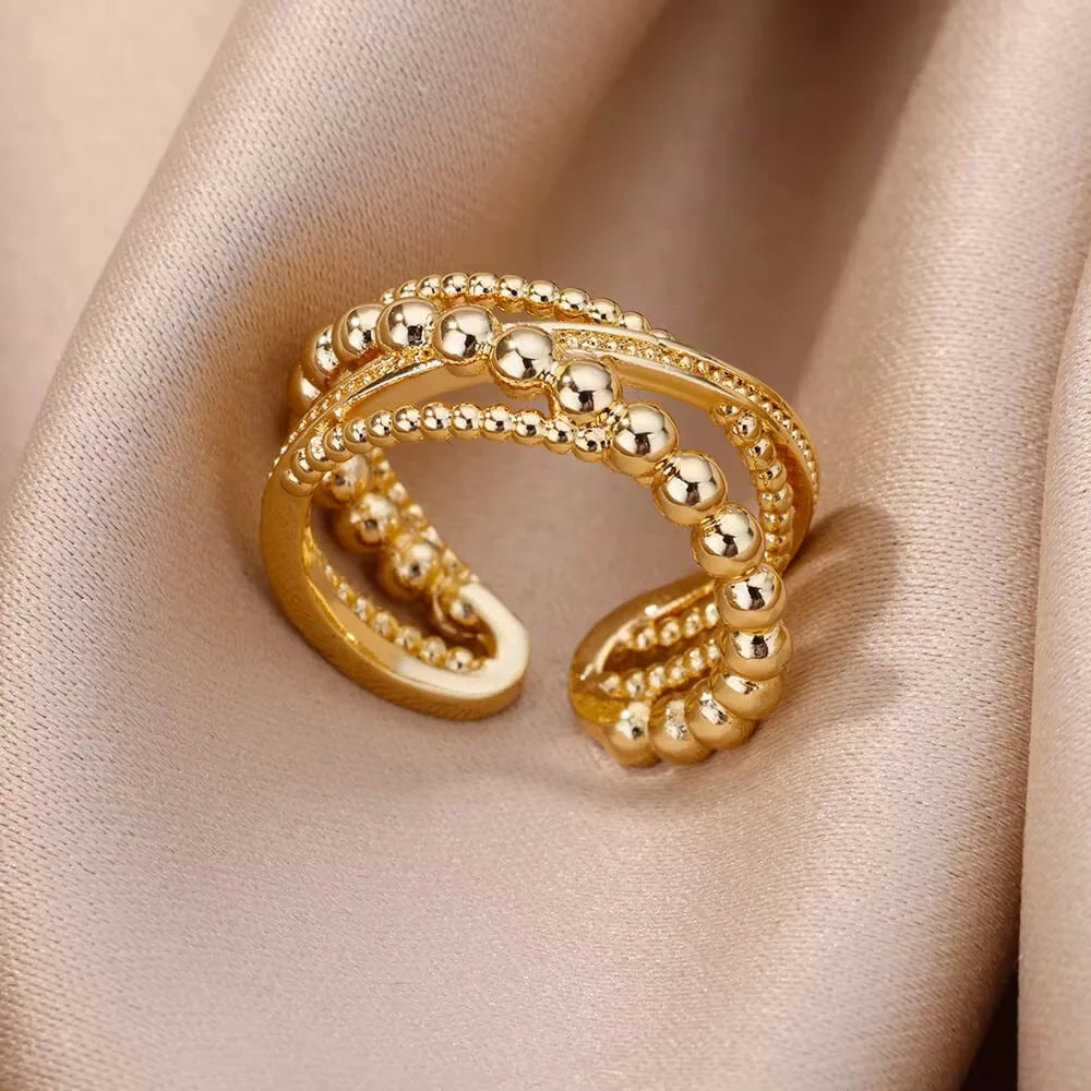 Zircon Steel Belt Finger Ring