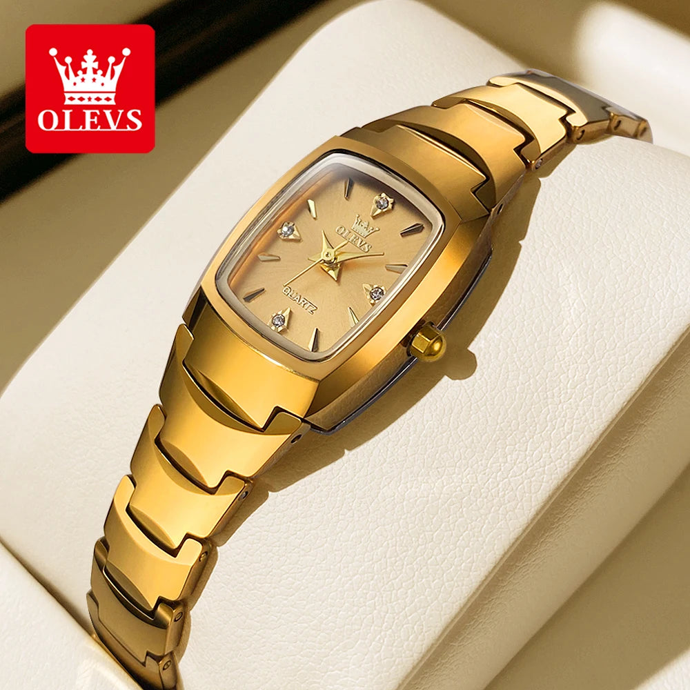 OLEVS Tonneau Steel Ladies Watch