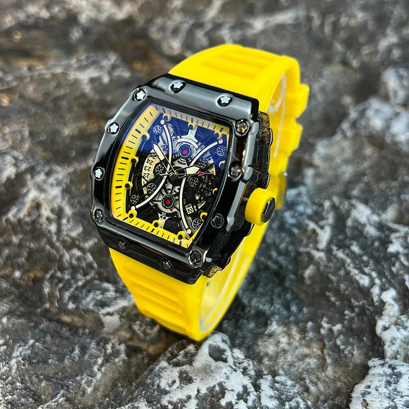 Men's Luminous Barrel Dial Luxury Watch