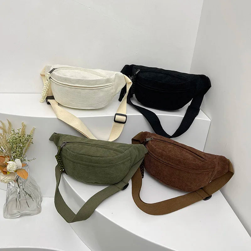 Corduroy Waist & Crossbody Bag