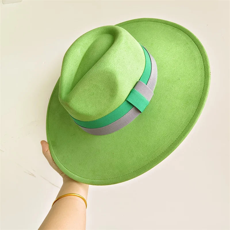 Women's Wide Brim Fedora Hat Retro Style