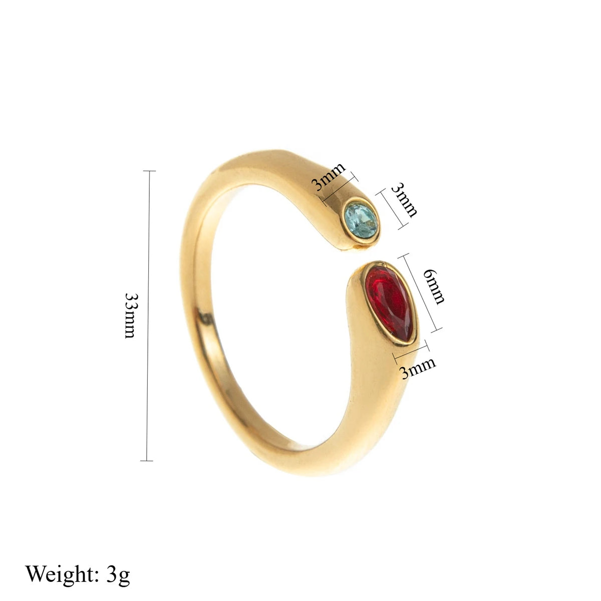 December Birthstone Steel Ring