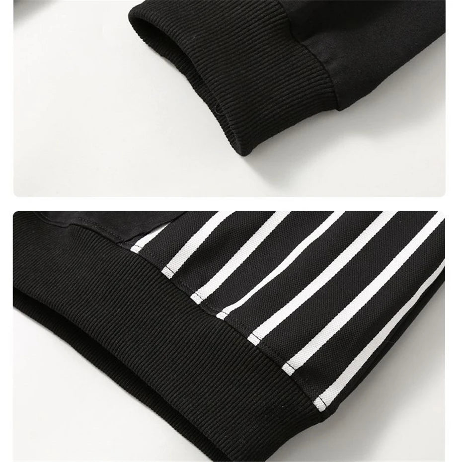 Men's Stripe Patchwork Sweatshirt Plus Size
