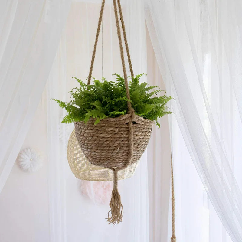 Seagrass Hanging Planter Basket Boho Decor