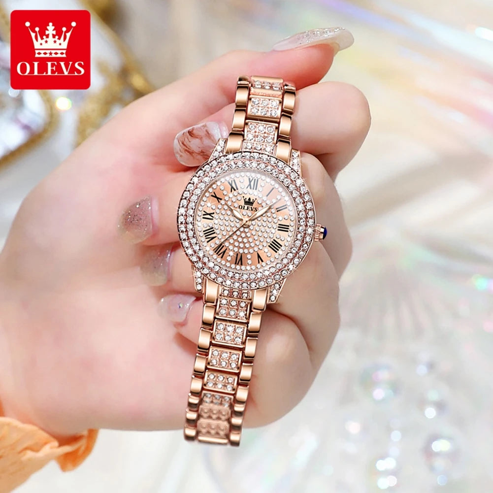 OLEVS Diamond Dial Quartz Watch