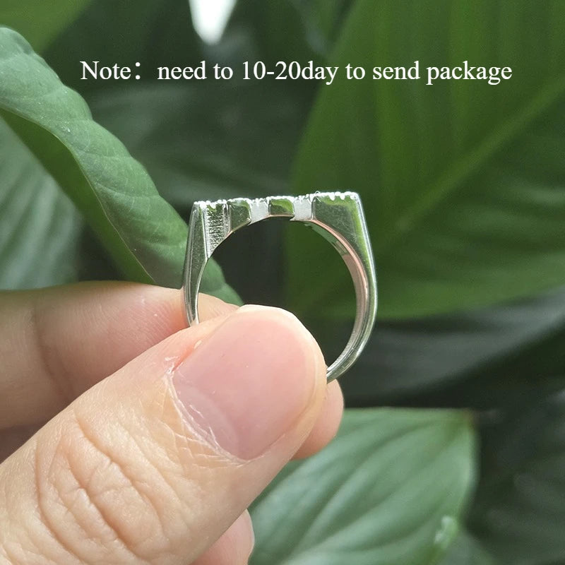 Custom Name Moissanite Silver Ring