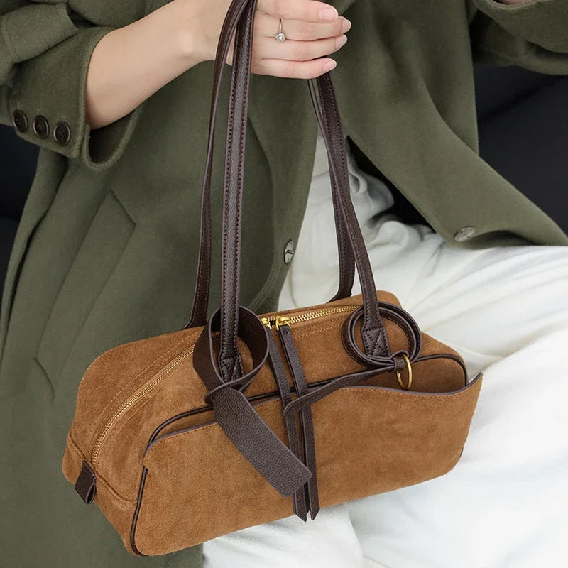 Suede Cowhide Large Tote Bag