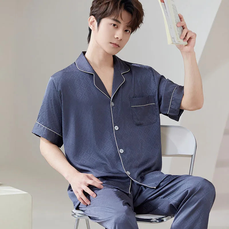 Ice Silk Couple Pajama Set