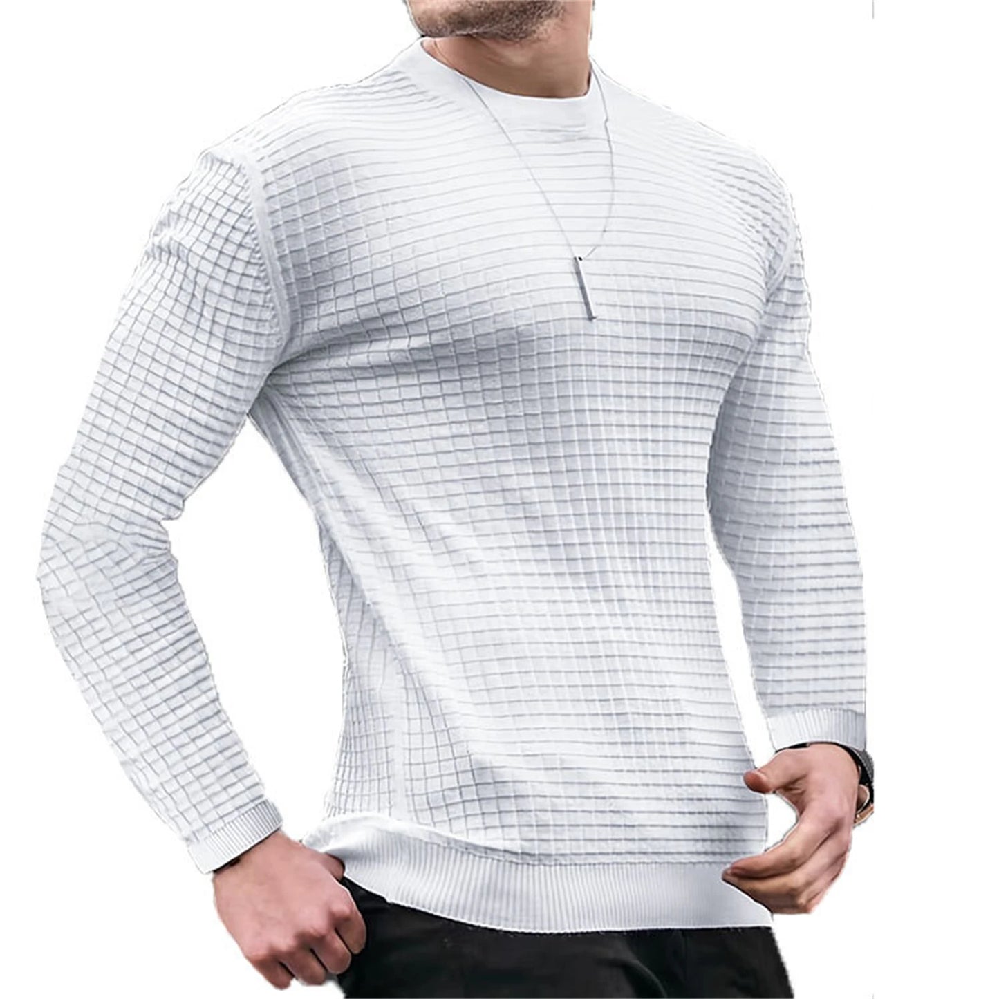Waffle Check Hoodie Men