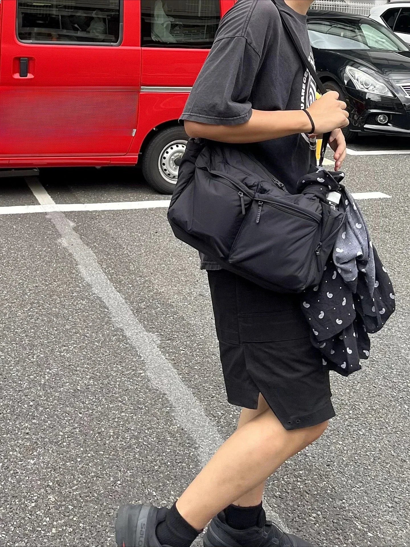 Multi-Pocket Nylon Shoulder Bag