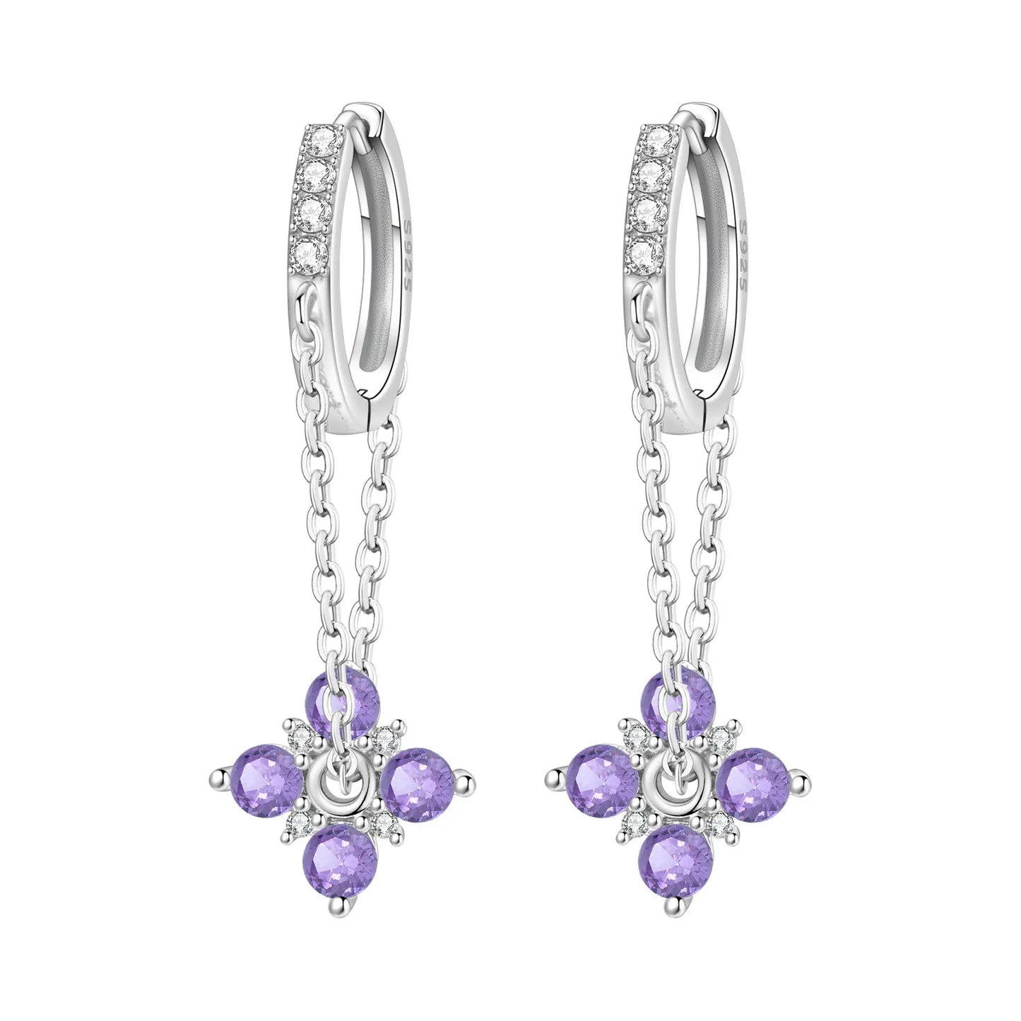 Women's S925 Silver Daisy Hoop Earrings