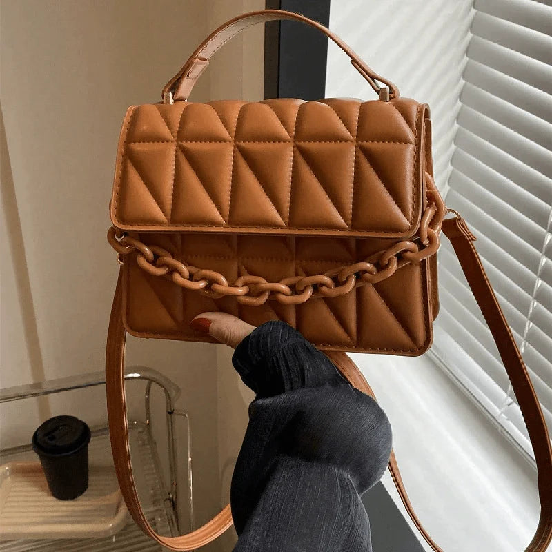 Quilted Mini Crossbody Tote Bag
