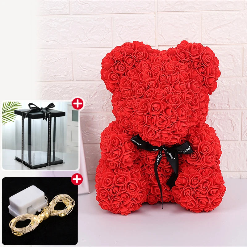 Rose Bear LED Gift Box Valentine Birthday