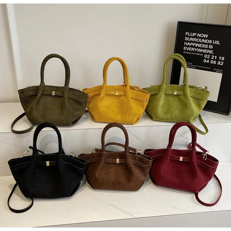 Suede Tote Shoulder Bag