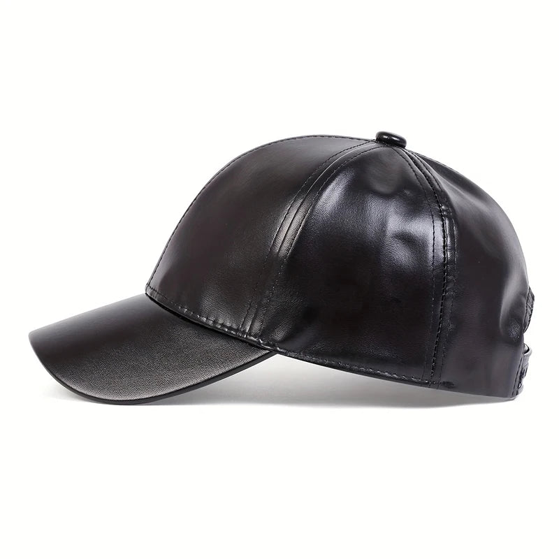 Kids Leather Baseball Cap