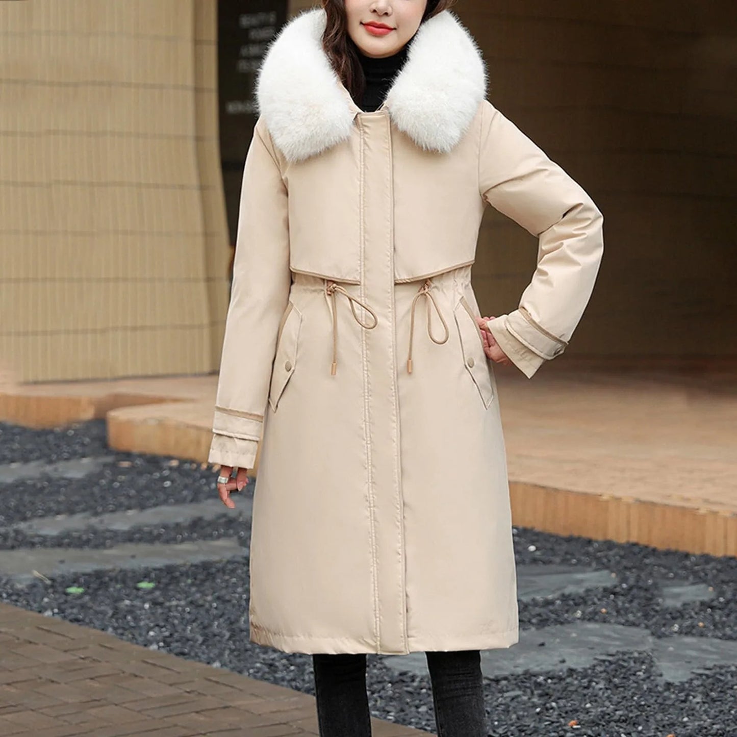 Korean Fleece Women Parka