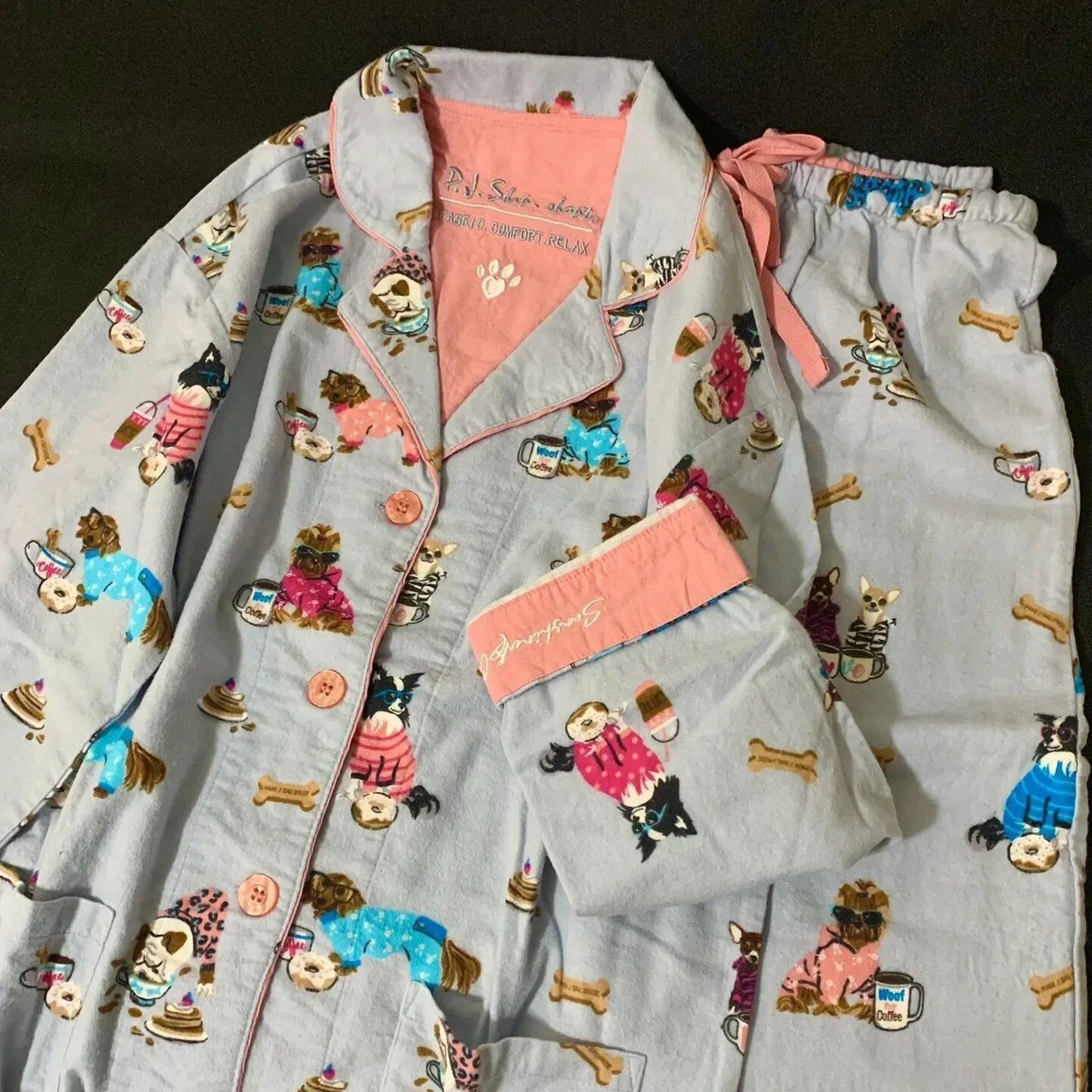 Cartoon Print Cotton Pajama Set