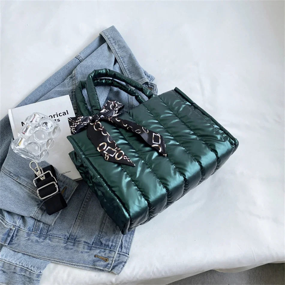 Quilted Silk Scarf Crossbody Bag