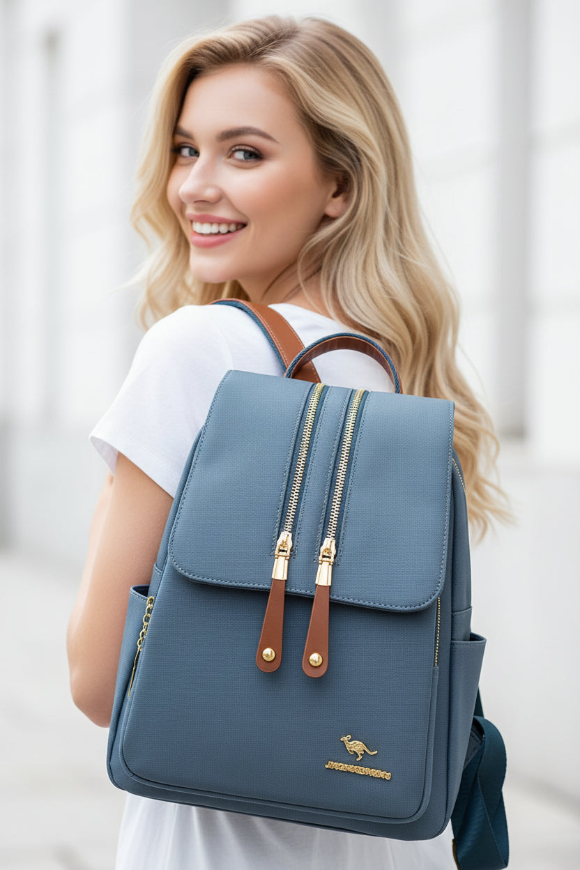 Women's Vintage Leather Backpack Large Capacity