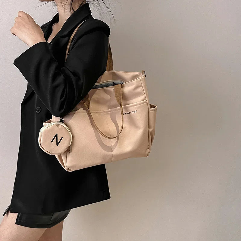 Canvas Crossbody Tote Bag